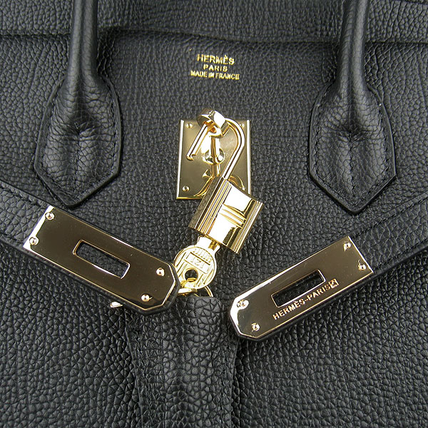 High Quality Fake Hermes Birkin 35CM Togo Leather Bag Black 6089 - Click Image to Close